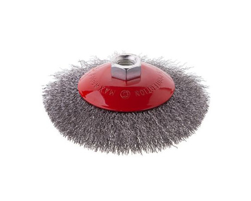 Щітка конусна для КШМ М14 Intertool BT-5125 Кручений дріт 125мм 6500 об/хв