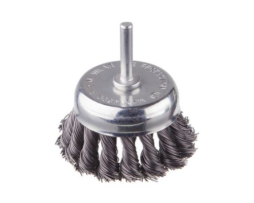 Щітка чашкова для дриля 1/4" Intertool BT-3075 Пучки крученого дроту 75мм 4500 об/хв