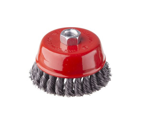 Щітка чашкова для КШМ М14 Intertool BT-2100 Пучки крученого дроту 100мм 8500 об/хв