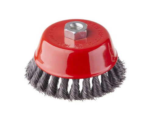 Щітка чашкова для КШМ М14 Intertool BT-2125 Пучки крученого дроту 125мм 6500 об/хв