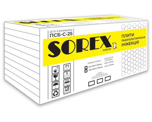 Термоплита гладка SOREX 4001/50  (50х500х1000мм)