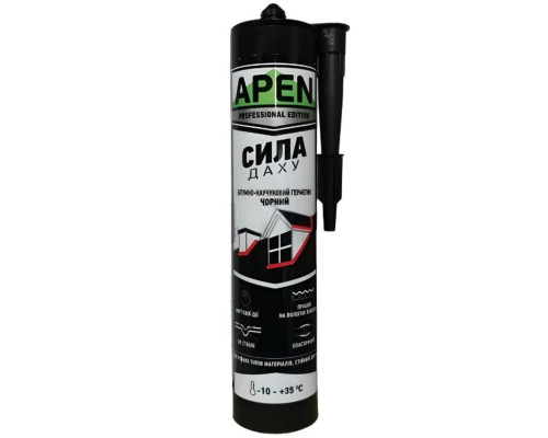  Герметик бітумно-каучуковий APEN "Сила даху" Чорний (280мл)