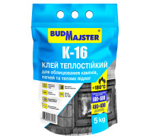 Клей BUDMAJSTER К-16 Теплостійкий для камінів, печей та теплих підлог (5кг)