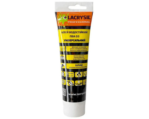 Клей водостійкий Lacrysil ПВА D3 (0,15кг)