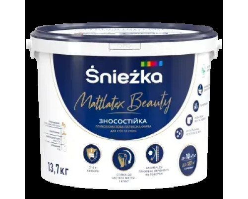 Фарба латексна Sniezka Mattlatex Beauty Білий матовий (4,1кг/3л)