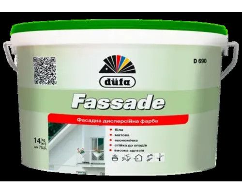 Фарба фасадна Dufa Fassade D690 Білий матовий (14кг)