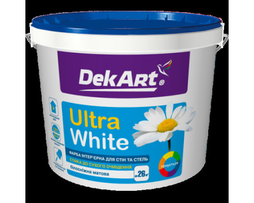 Фарба акрилова DekArt Ultra White Білий матовий (4кг)