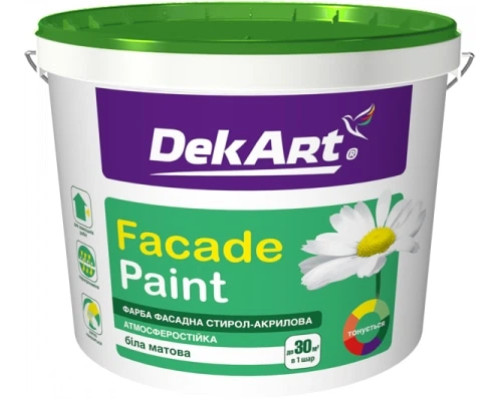 Фарба фасадна DekArt Facade Paint Білий матовий (6,3кг)