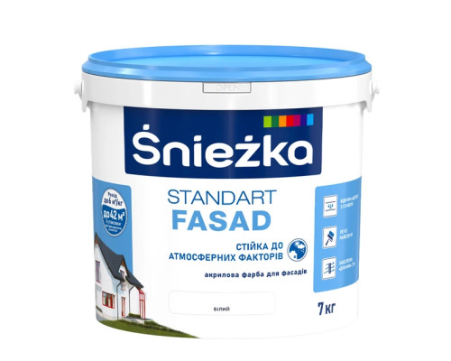 Фарба акрилова Sniezka STANDART FASAD Білий матовий (1,2кг/1л)