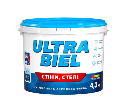 Фарба акрилова Sniezka ULTRA BIEL Білий матовий (1,4кг/1л)