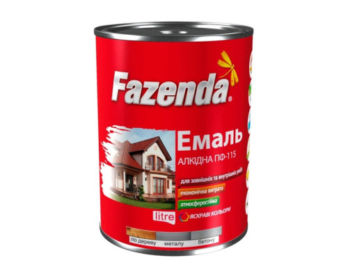 Емаль алкідна Fazenda ПФ-115 Червоно-коричнева (2,8кг)