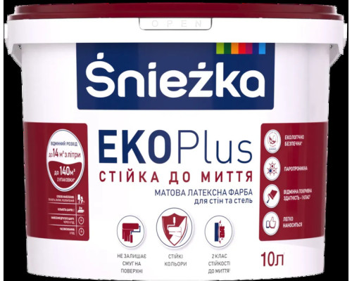 Фарба латексна Sniezka Eko Plus Білий матовий (4,1кг/3л)