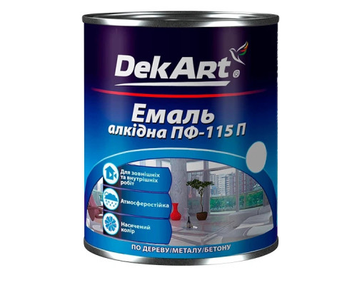 Емаль алкідна DekArt ПФ-115П Світло-сіра (2,8кг)
